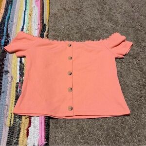 Aeropostale Coral Off-Shoulder Top